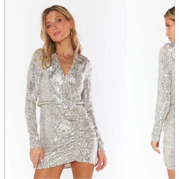 Show me your mumu size XXL party hop sequin platinum mini dress - NWT - Picture 2 of 3